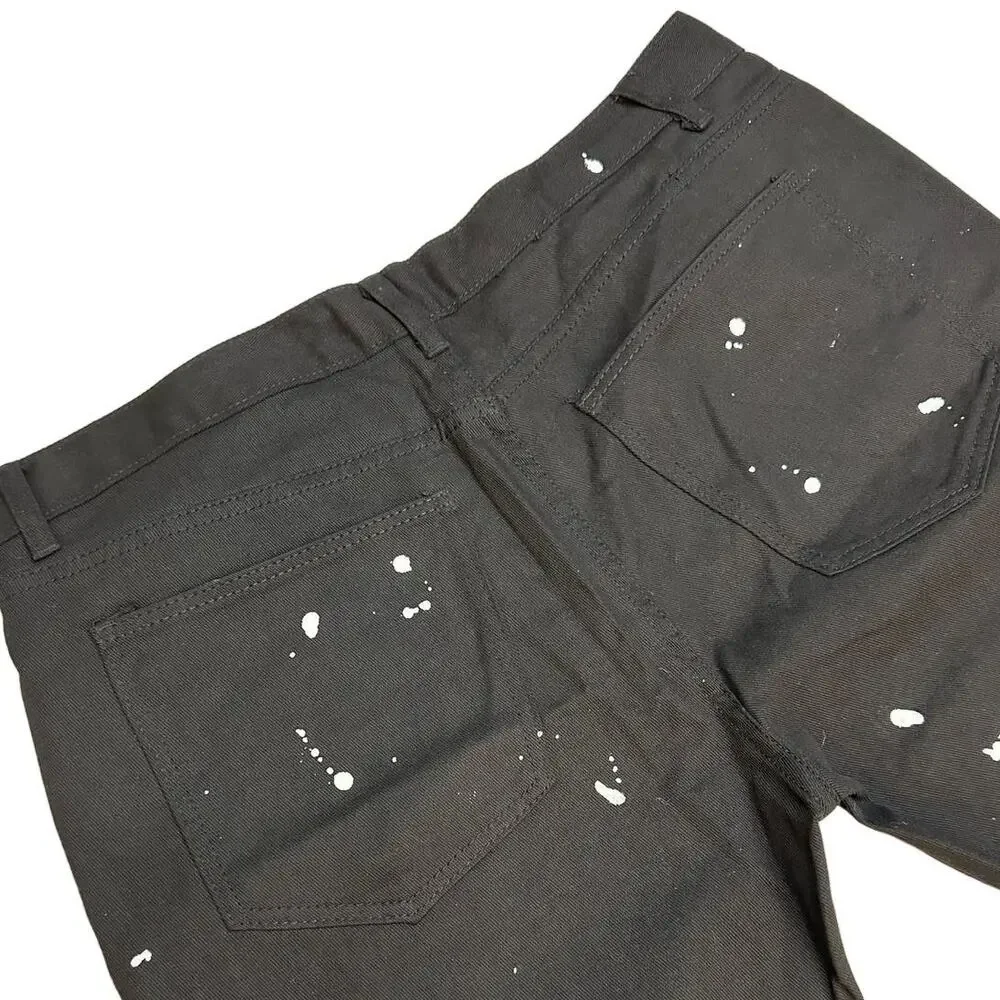 Jeanetix paint splattered black jeans size 40 x 32